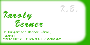 karoly berner business card