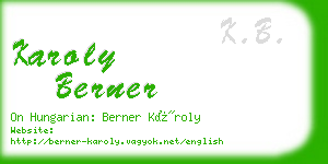 karoly berner business card